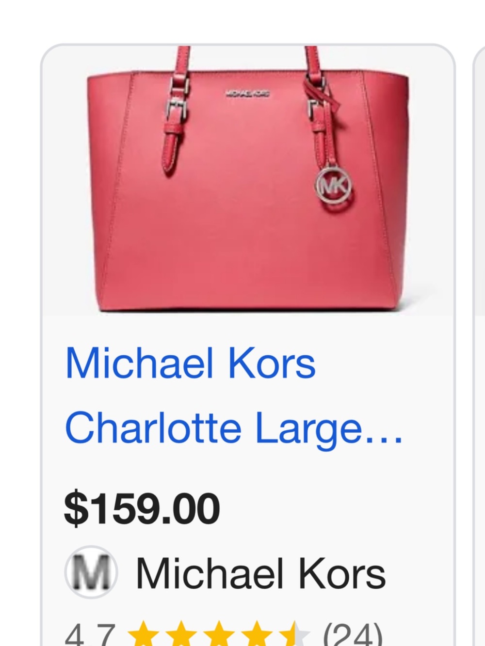 Michael Kors Coral Chain-Handle Shoulder Tote - Picture 2 of 2